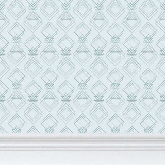 Sacred wallpaper in blue infused with creative life force. Designed to spark ideas, manifestation, and inspired action in studios, offices, and sacred spaces.
