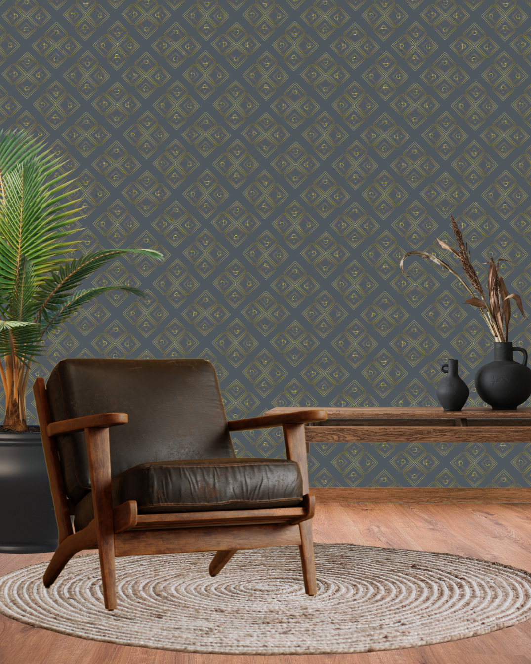 Focus in Emerald | Encoded Wallpaper for Mental Clarity & Deep Work Dark green energy charged wallpaper for concentration and focus in an office workspace.